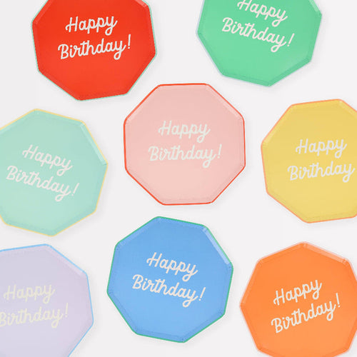 Meri Meri Mixed Happy Birthday Plates