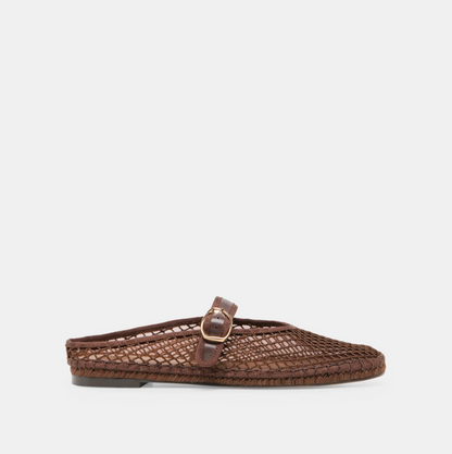Milie Woven Mesh Chocolate Flats Shoes in 6 at Wrapsody