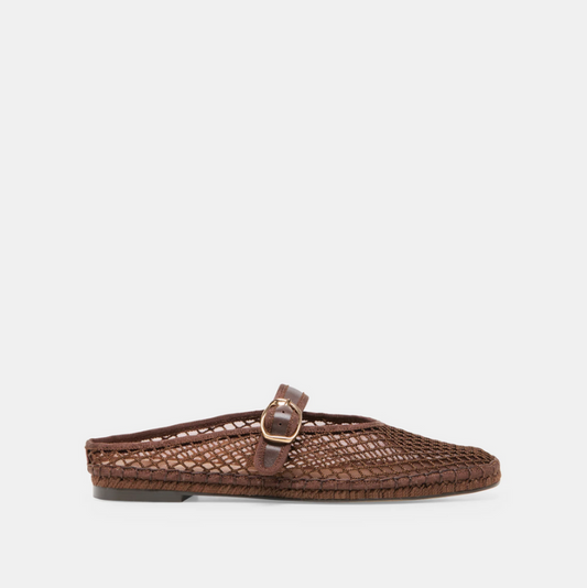 Milie Woven Mesh Chocolate Flats Shoes in 6 at Wrapsody