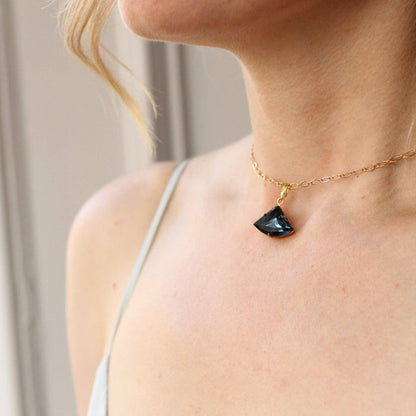 Navy Blue Art Deco Necklace