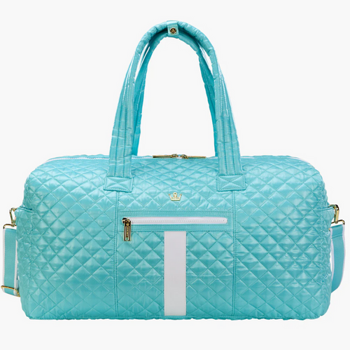 Oliver Thomas 24/7 Weekender Duffle Ocean Blue/White Stripe Luggage in at Wrapsody