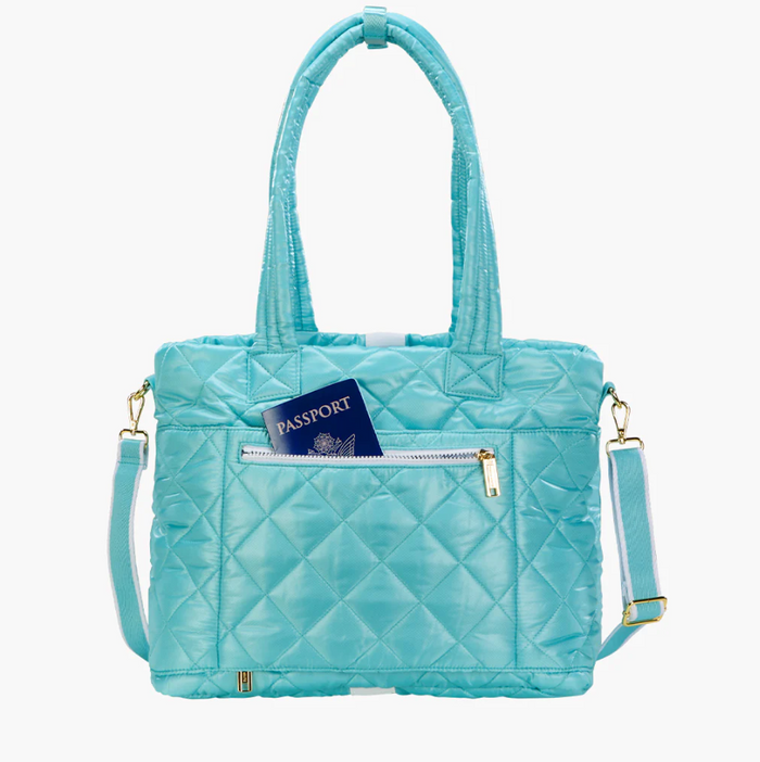 Oliver Thomas Wanderlust Tote Ocean Blue/White Stripe Totes in at Wrapsody