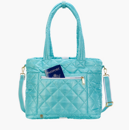 Oliver Thomas Wanderlust Tote Ocean Blue/White Stripe Totes in at Wrapsody
