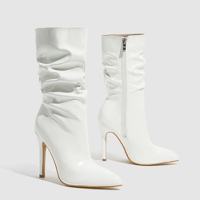 Patent Leather High Heel Pointed Stiletto Style Boots 🇨🇳
