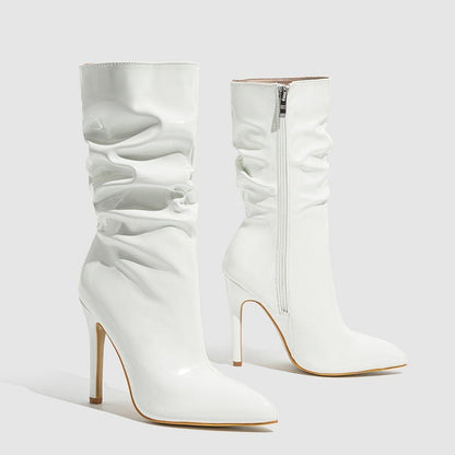 Patent Leather High Heel Pointed Stiletto Style Boots 🇨🇳