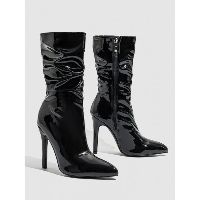 Patent Leather High Heel Pointed Stiletto Style Boots 🇨🇳
