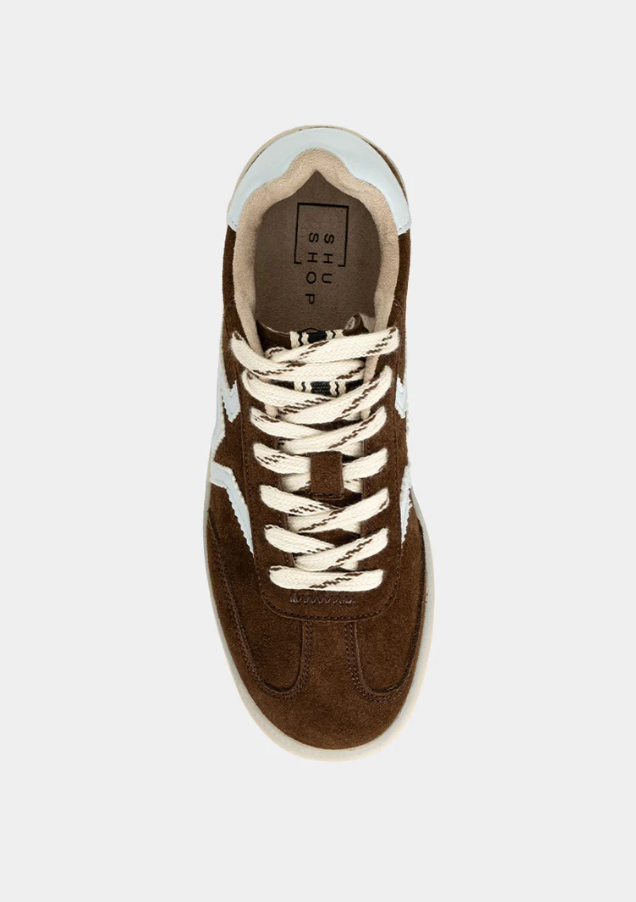Peaches Brown Suede Sneakers Shoes in at Wrapsody