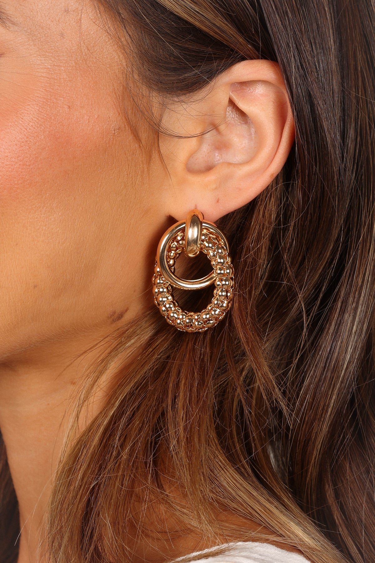 Amelia Hoop Statement Earrings - Gold