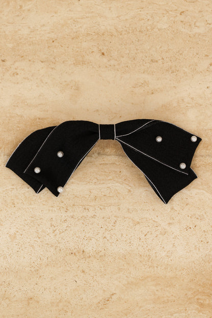 Astor Bow Hair Clip - Black