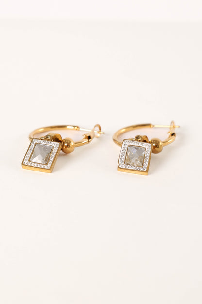 Audrey Charm Hoop Earrings - Gold