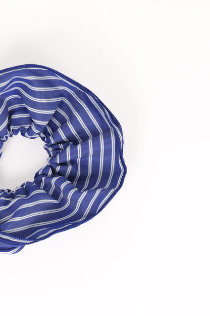 Corina Scrunchie - Blue Stripe