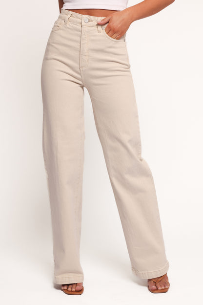 Abrand 94 High Wide Jeans - Bone