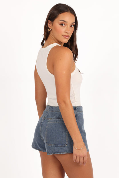 Ashton Denim Skort - Medium Wash