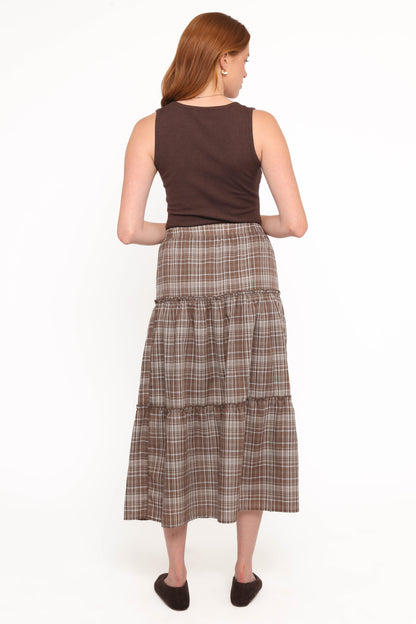 Campbell Tiered Maxi Skirt - Juno Check