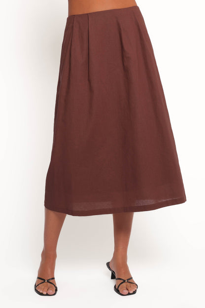 Chiaro Midi Skirt - Brown