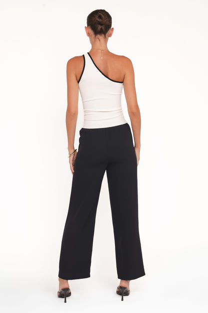 Clark Crepe Wide Leg Pant - Black