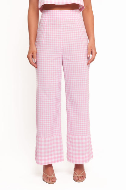 Devlin Cotton Pant - Pink Gingham