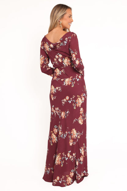 Alima Maxi Dress - Berry Floral
