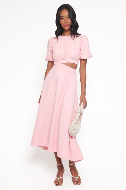 Aminah Puff Sleeve Dress - Pink