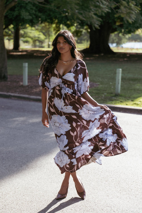 Annabella Maxi Dress - Blue Poppies