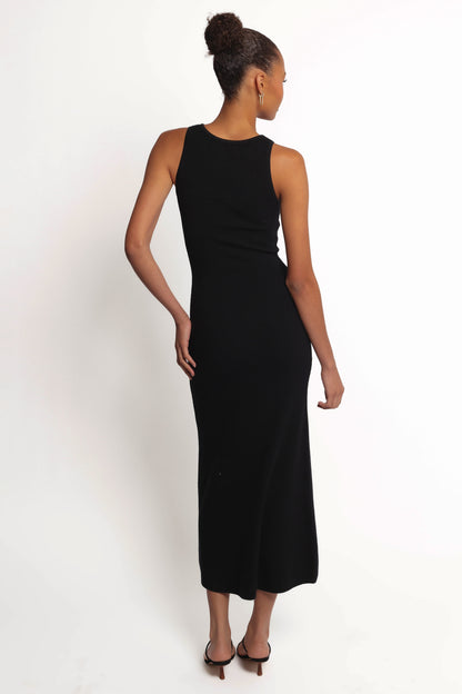 Aspen Button Up Knit Dress - Black