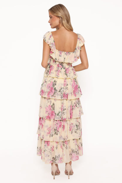 Belle Maxi Dress - Yellow Floral