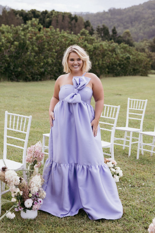 Betina Bow Front Maxi Dress - Lilac