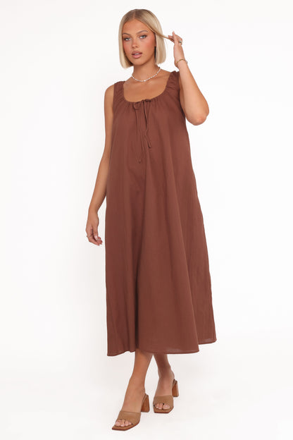 Bowman Maxi Dress - Chocolate Brown