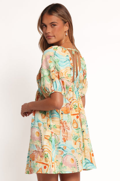 Cadhla Mini Dress - Golden Palm
