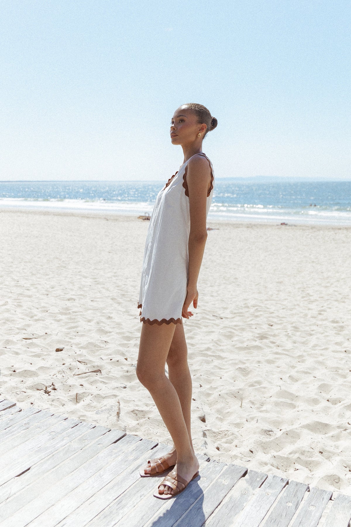 Calliope Mini Dress - White Tan