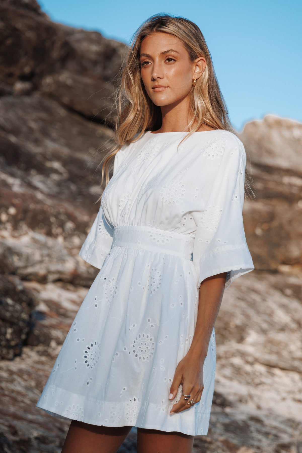 Camila Open Back Mini Dress - White