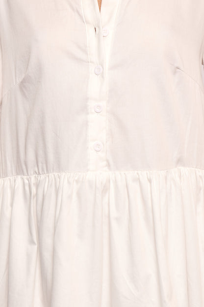 Carlotta Long Sleeve Mini Dress - White