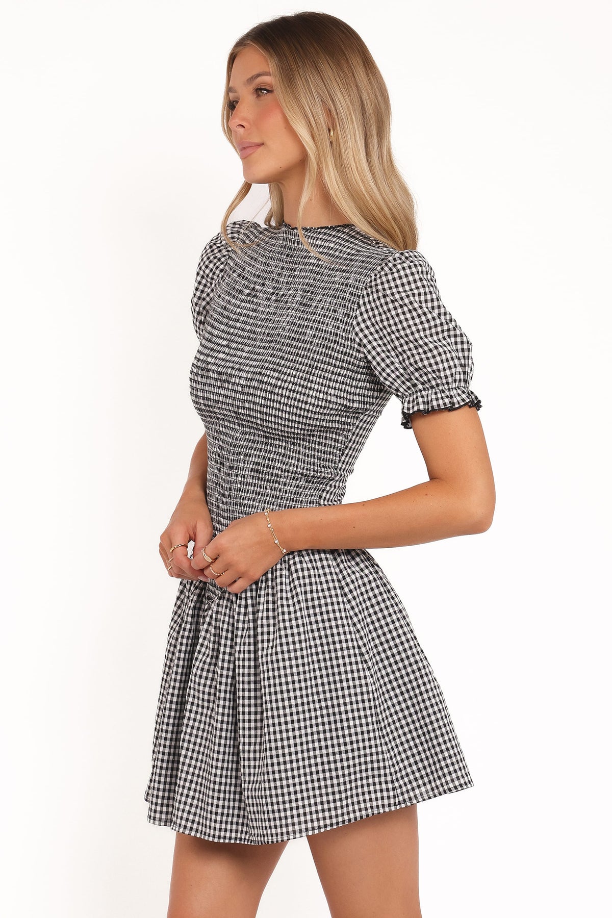 Celine Mini Dress - Black Gingham