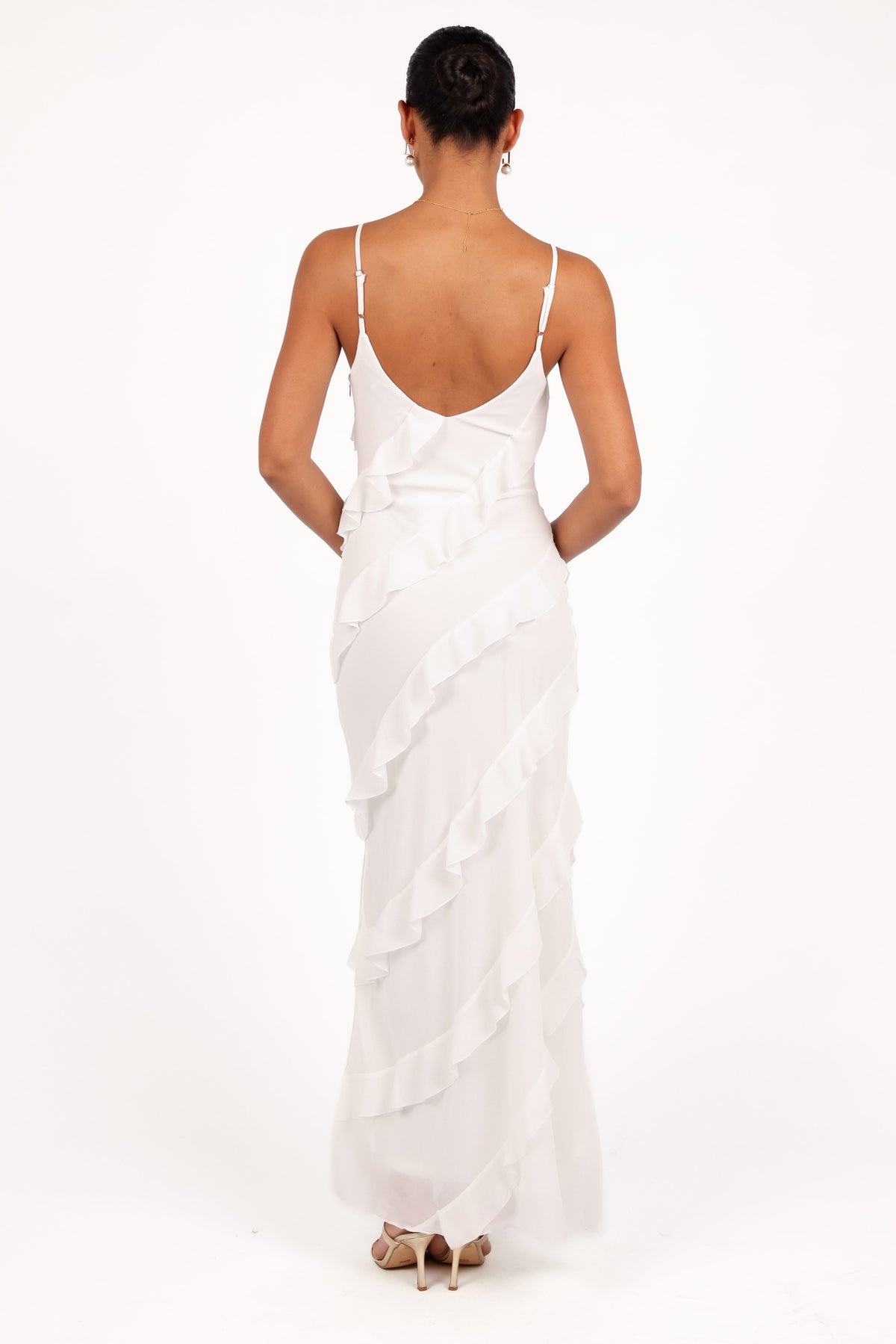Ciao Ruffles Maxi Dress - Cloud White