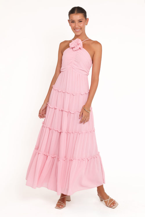 Dottie Halterneck Maxi Dress - Pink