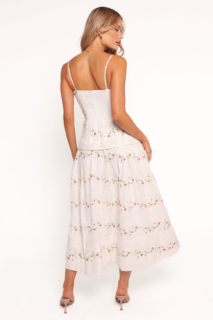 Eleanora Midi Dress - White Floral