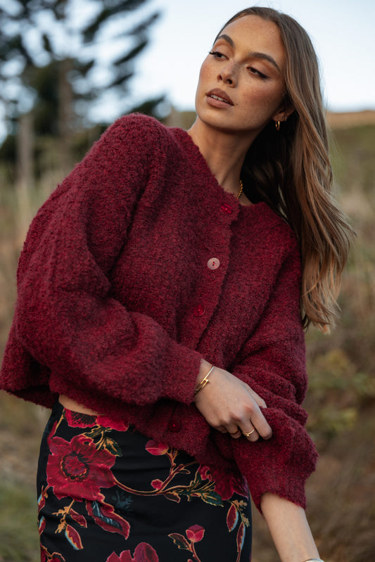 Albertine Cardigan - Wine