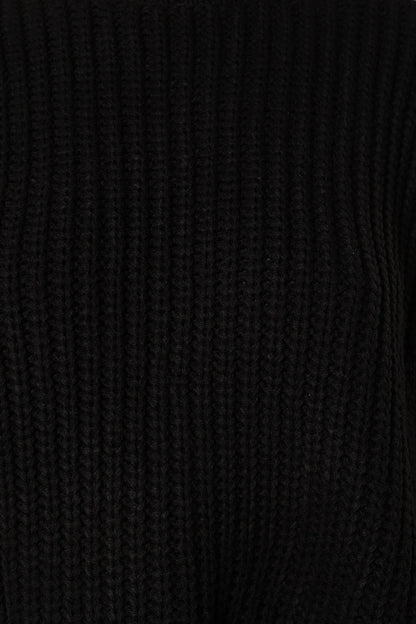 Arlette Textured Knit Sweater - Black