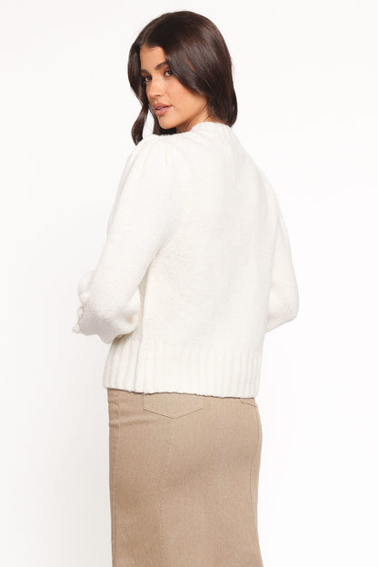 Cleo Floral Cardigan - Cream