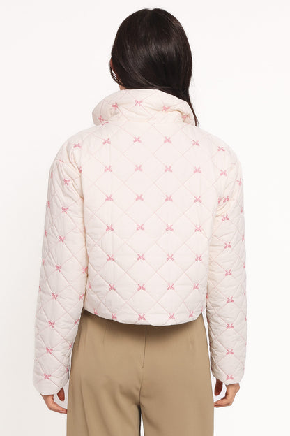 Adi Quilted Jacket - Pink Bow