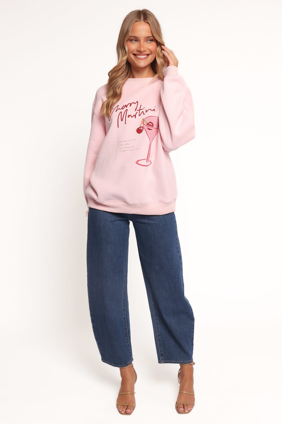 Cherry Martini Graphic Sweatshirt - Pink