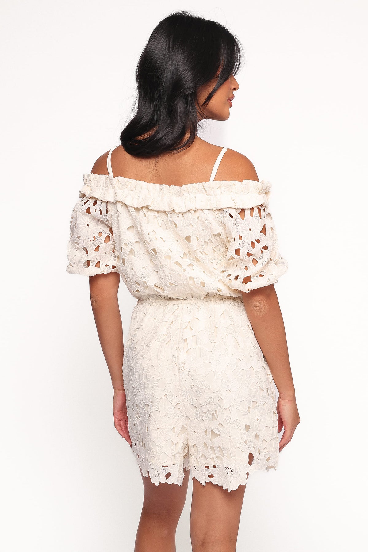 Athina Lace Romper - White