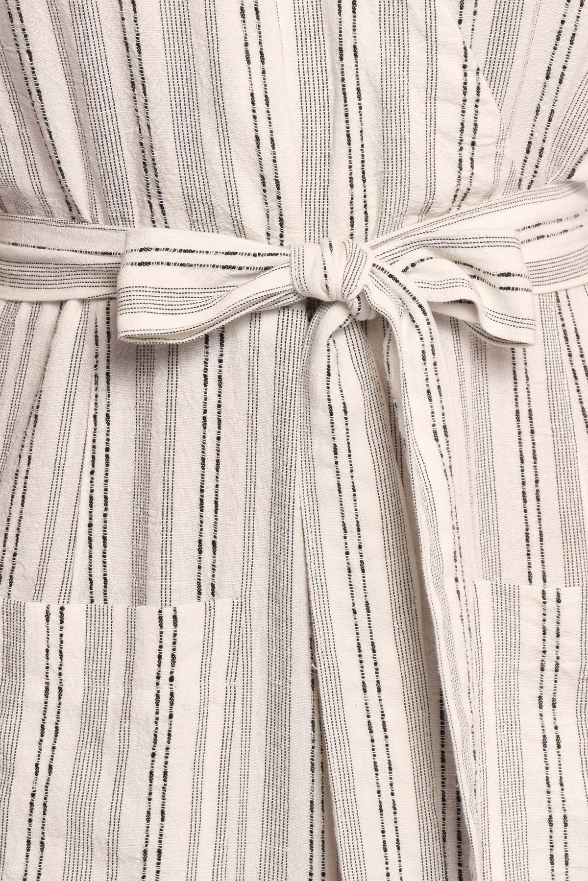 Daila Tie Waist Jumpsuit - White Black