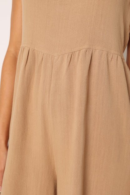 Ayla Linen Jumpsuit - Mocha