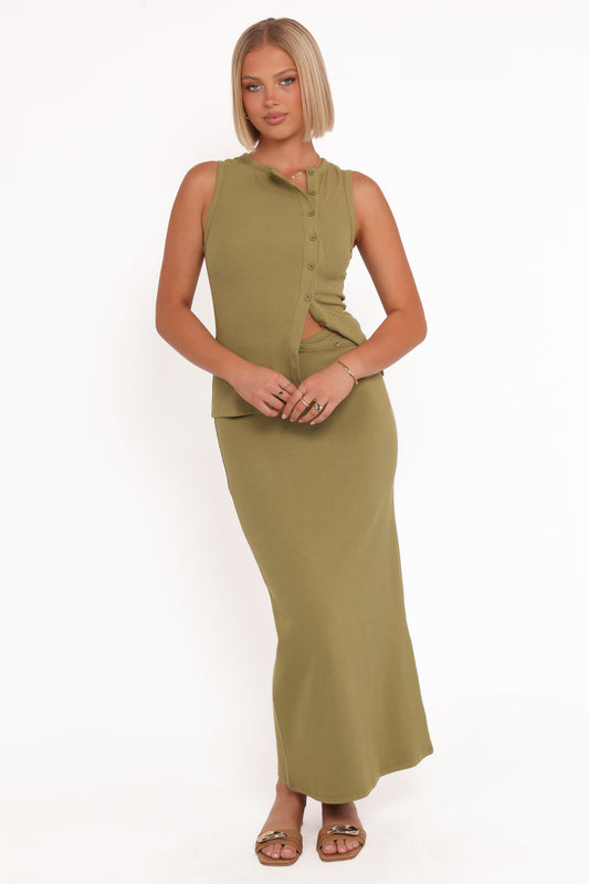 Adeline Two Piece Set - Olive Green