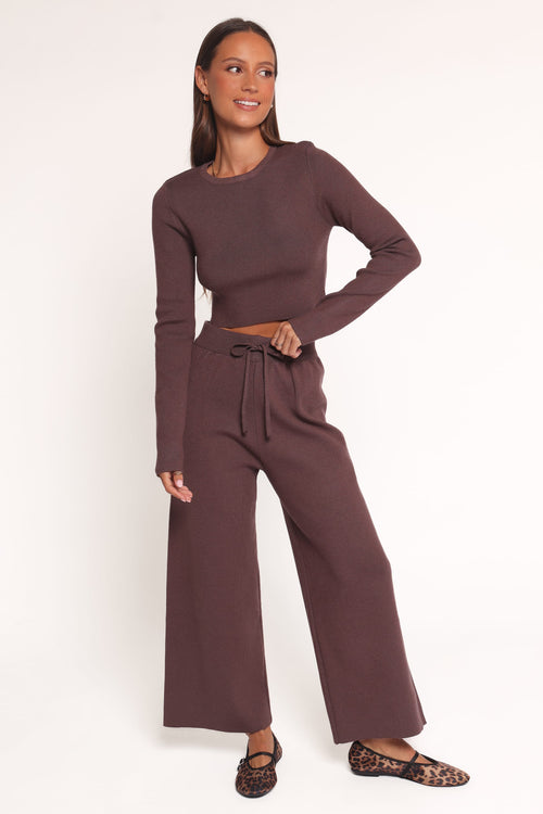 Ayers Long Sleeve Set - Chocolate Brown