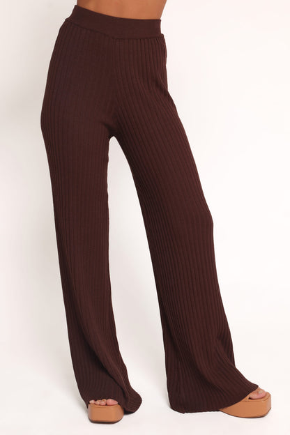 Aylia Ribbed Knit Set - Chocolate