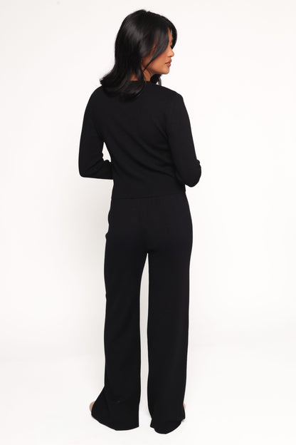 Elliot Knitted Pant Set - Black
