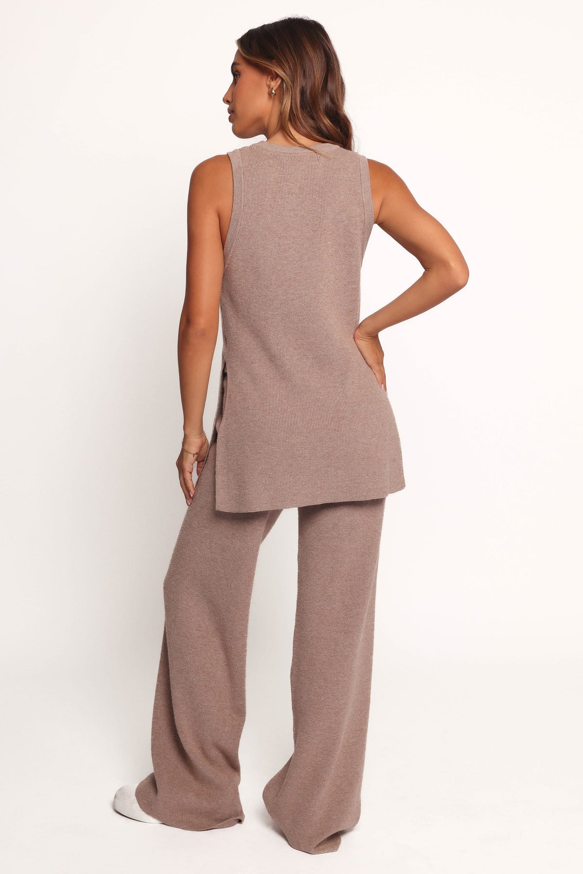 Ellory Knitted Pant Set - Taupe Marle