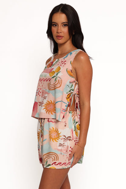 Abella Side Tie Top - Summer Haze